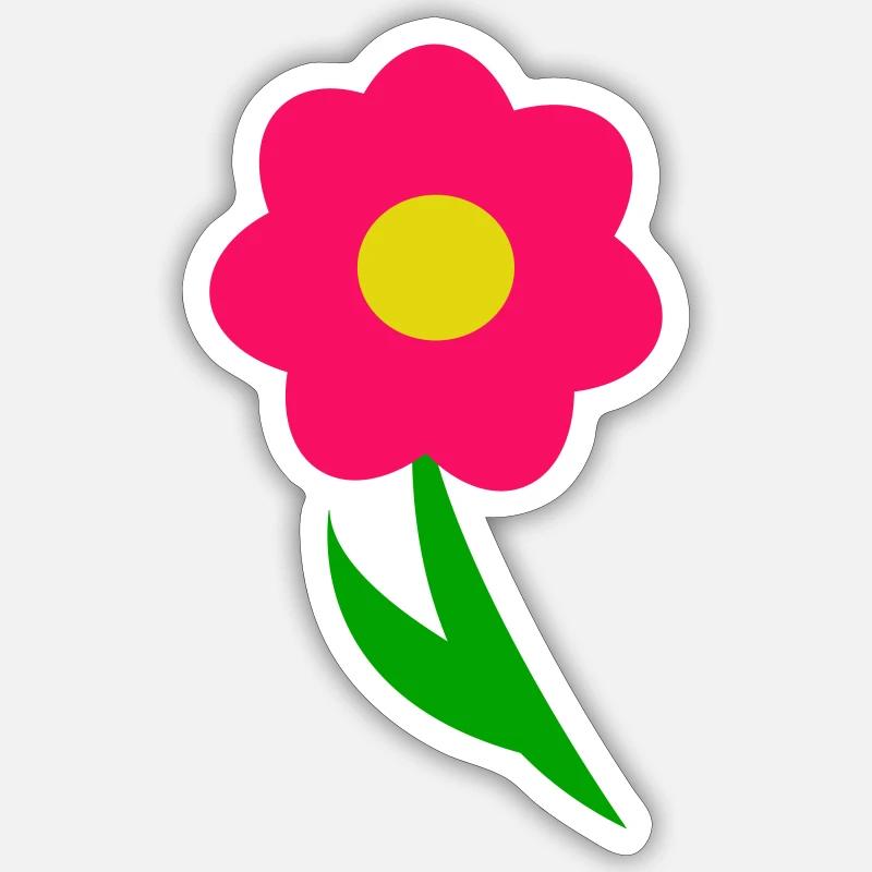 Blume - Sticker Größe S (10 x 10 cm) - Mattweiß