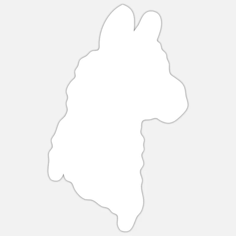 Lama - Sticker taille S (10 x 10 cm) - blanc mat