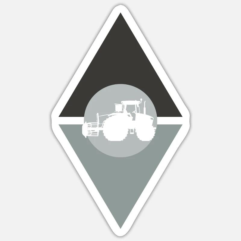 Moissonneuse-batteuse Farmer Farm - Sticker taille S (10 x 10 cm) - blanc mat