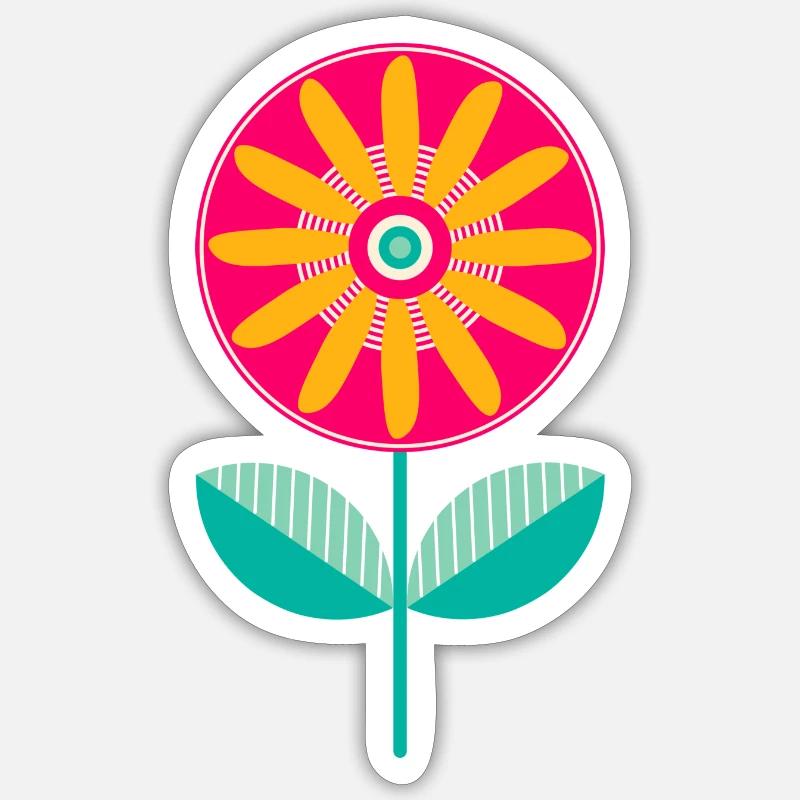 Süße bunte Blume - Sticker Größe S (10 x 10 cm) - Mattweiß