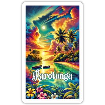 Parotonga Cook Islands Tropisch - Sticker Größe S (10 x 10 cm) - Mattweiß - Vorne