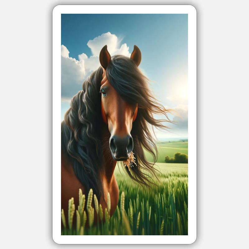 Brown horse - Sticker size S (10 x 10 cm) - white matte