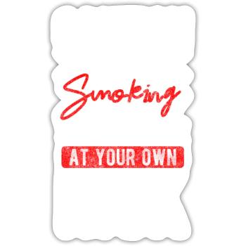 Smoker Cigar Break Box - Sticker size S (10 x 10 cm) - white matte - Front