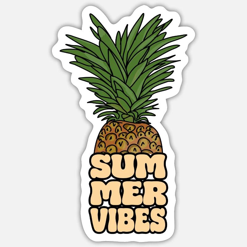 Pineapple - Summervibes - Sticker size S (10 x 10 cm) - white matte