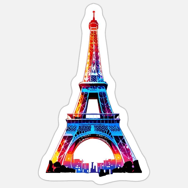 Eiffel tower #11 - Sticker taille S (10 x 10 cm) - blanc mat