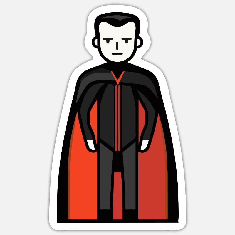 Vampir Halloween Comic - Sticker Größe S (10 x 10 cm) - Mattweiß