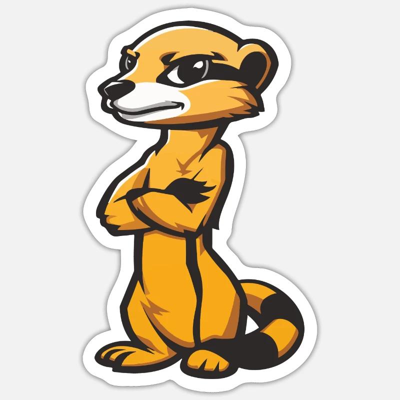 erdmännchen comic - Sticker Größe S (10 x 10 cm) - Mattweiß