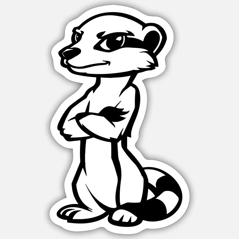 Meerkat Comic - Sticker size S (10 x 10 cm) - white matte