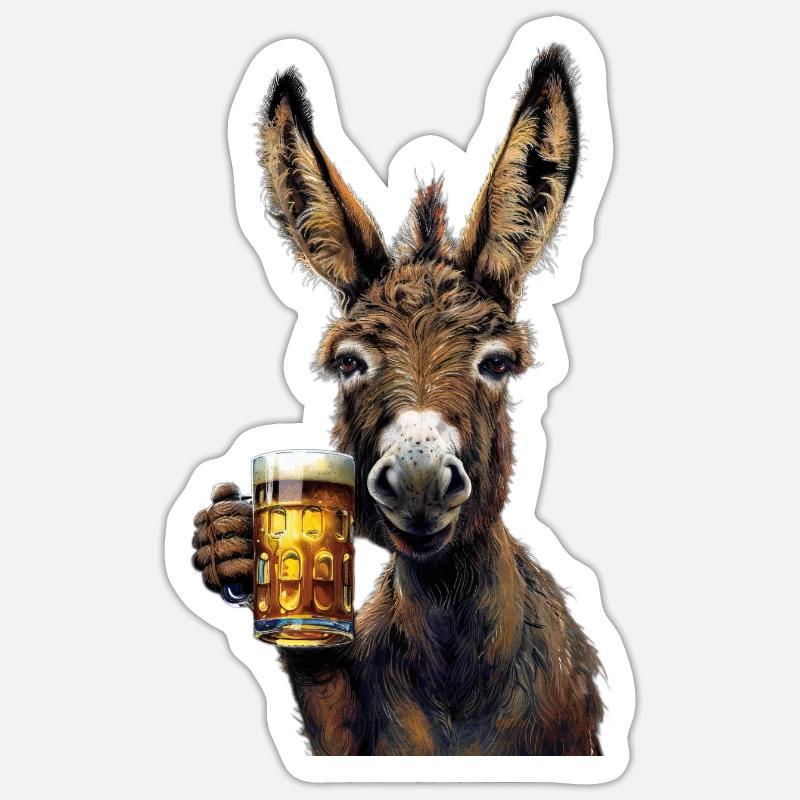 Donkey - Sticker size S (10 x 10 cm) - white matte