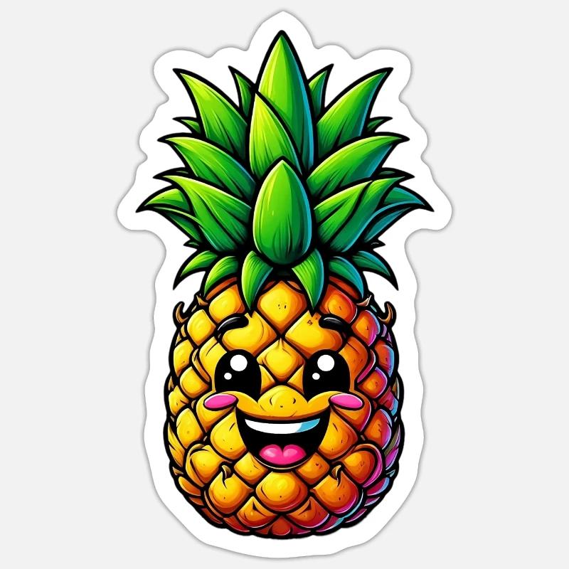 Pineapple - Sticker size S (10 x 10 cm) - white matte