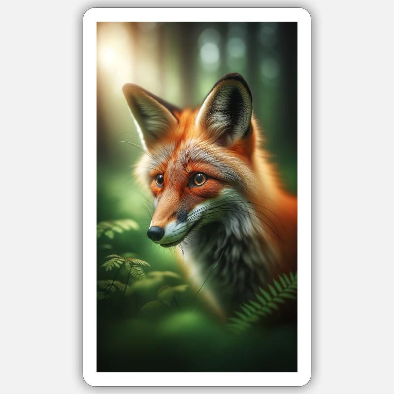 Renard - Sticker taille S (10 x 10 cm) - blanc mat
