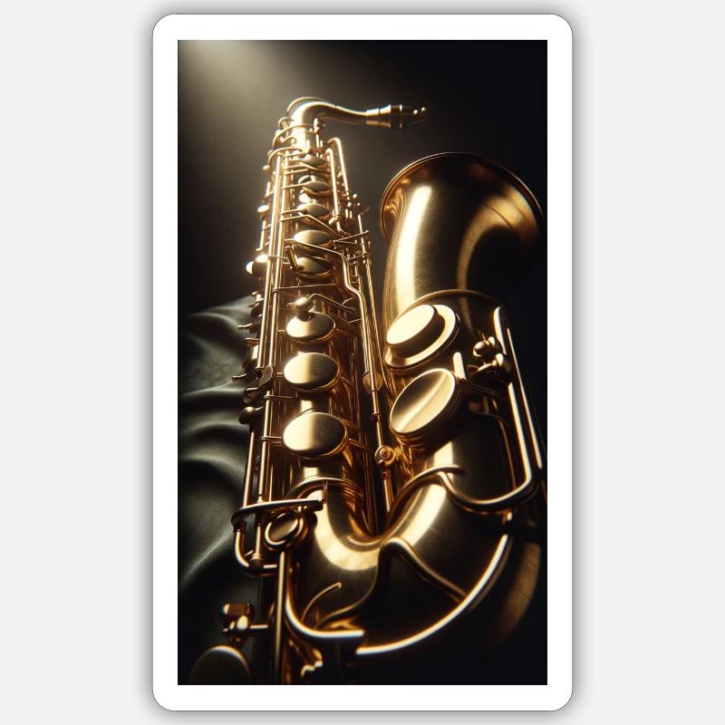 Saxophone - Sticker taille S (10 x 10 cm) - blanc mat