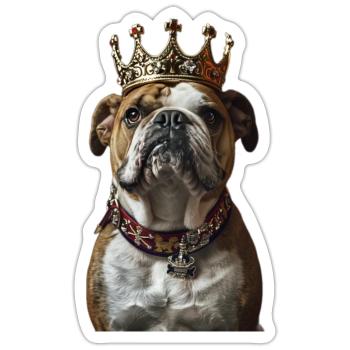 Bouledogue - Sticker taille S (10 x 10 cm) - blanc mat - Devant