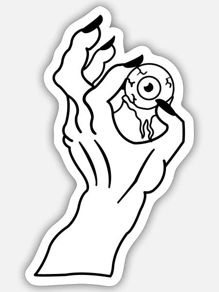 Monster Zombie Hand - Sticker Größe S (10 x 10 cm) - Mattweiß
