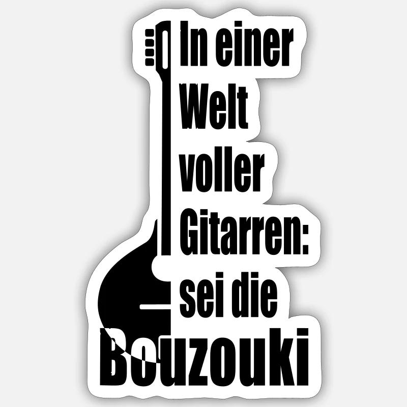 Bouzouki Sticker taille S (10 x 10 cm)