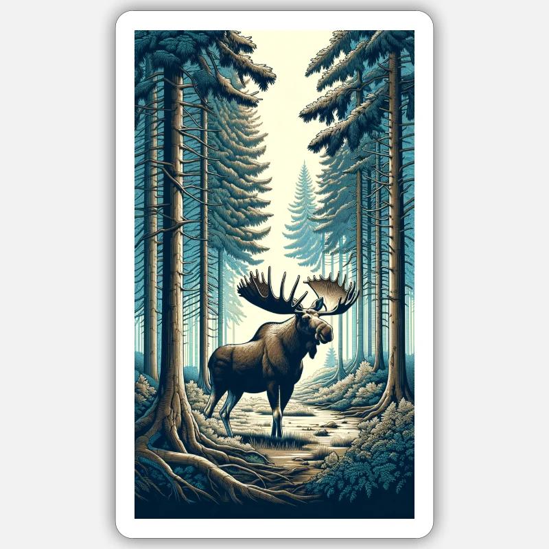 Elk - Sticker size S (10 x 10 cm) - white matte
