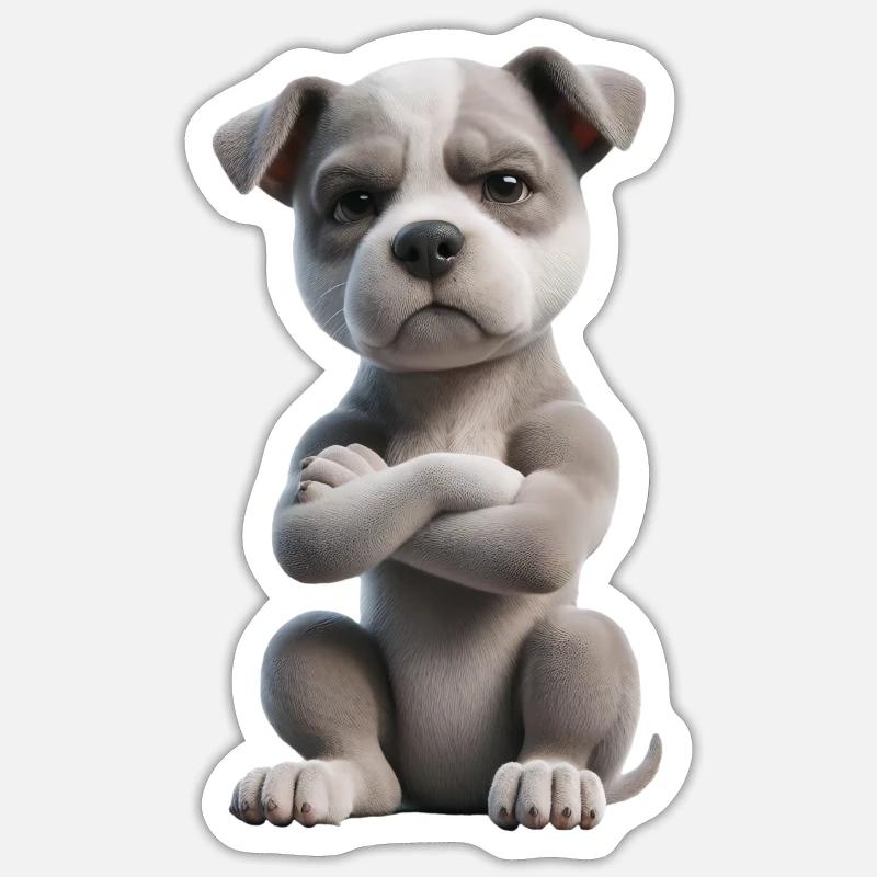 Chien grim 2 Sticker taille S (10 x 10 cm)