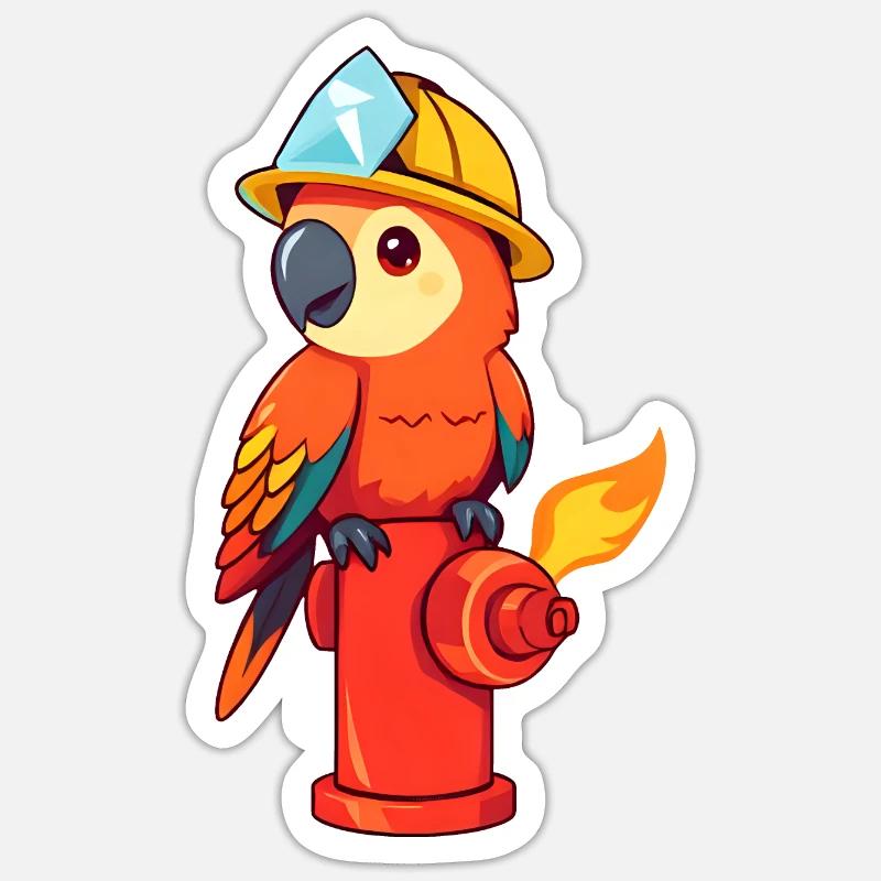 Chirpy Construction Hero with Gemstone Treasure Sticker size S (10 x 10 cm)