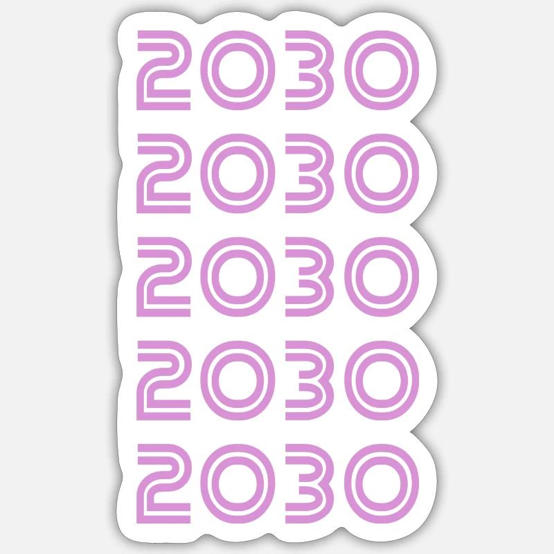 2030 - Sticker taille S (10 x 10 cm) - blanc mat