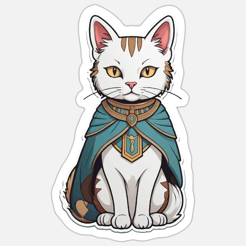 Cat Wizard - Sticker size S (10 x 10 cm) - white matte