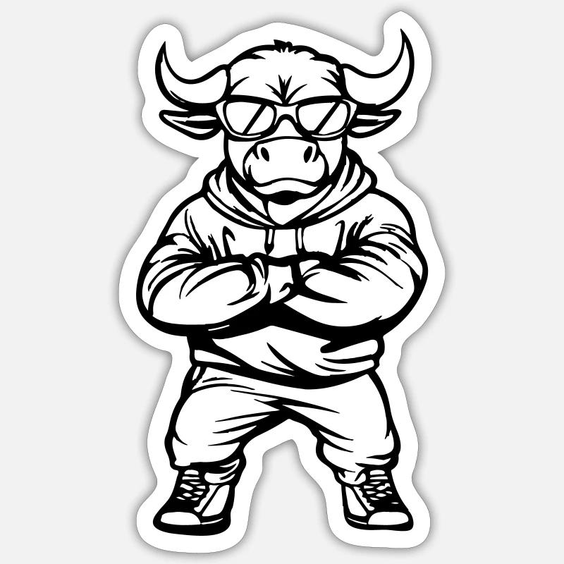 Taurus Comic Cool Sticker size S (10 x 10 cm)