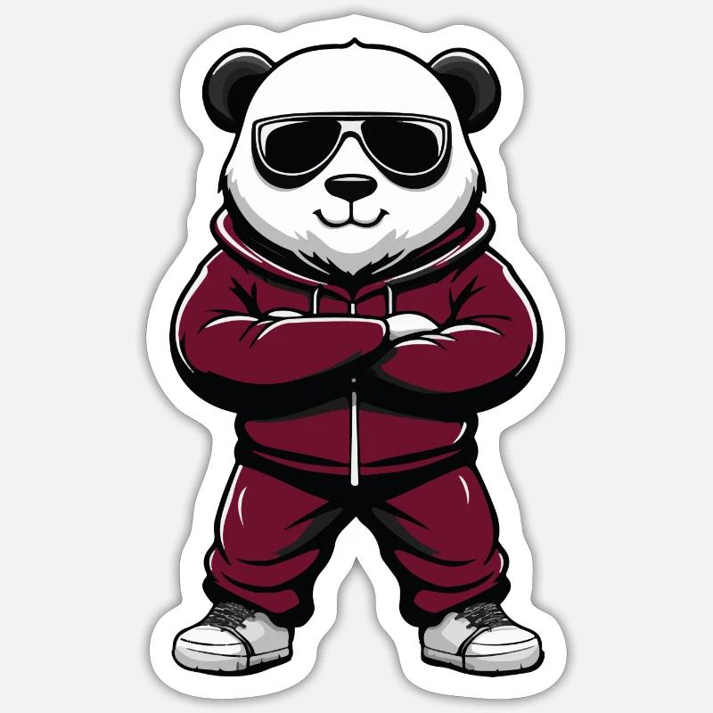 Panda Cool Comic Sticker size S (10 x 10 cm)