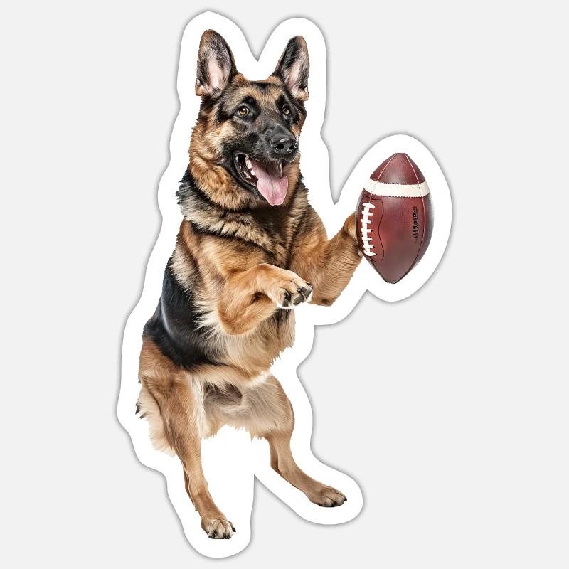 Deutscher Schäferhund - Sticker Größe S (10 x 10 cm) - Mattweiß