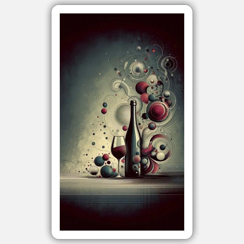 Vin 1 2 - Sticker taille S (10 x 10 cm) - blanc mat