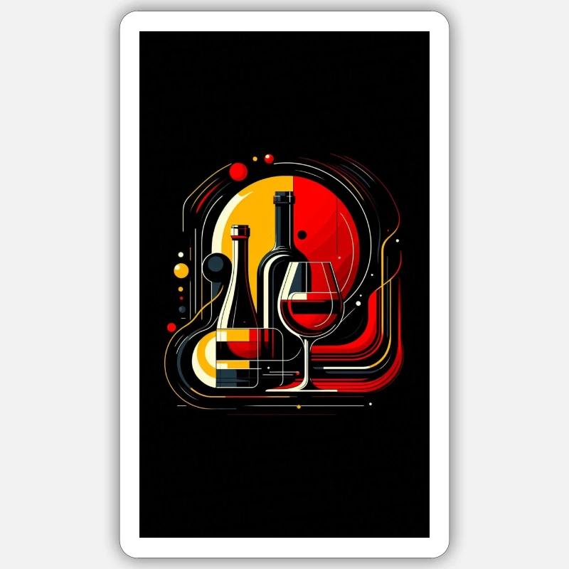 Vin 2 4 - Sticker taille S (10 x 10 cm) - blanc mat