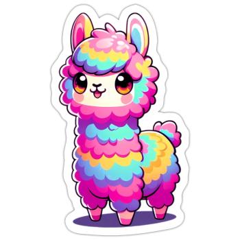 Alpaka - Sticker Größe S (10 x 10 cm) - Mattweiß - Vorne