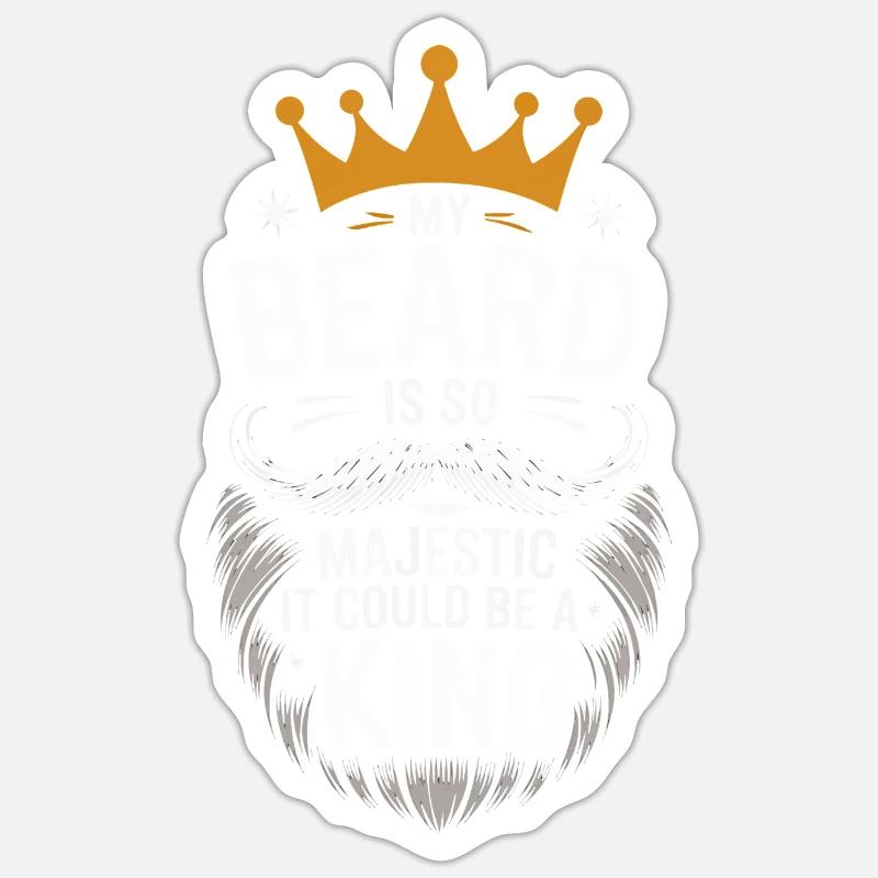 Beard Mustache Bearded Men - Sticker size S (10 x 10 cm) - white matte