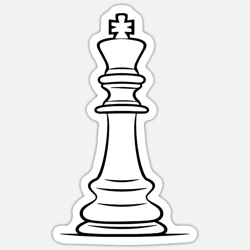 Dessin de pièces d’échecs - Sticker taille S (10 x 10 cm) - blanc mat