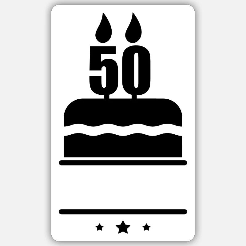 Happy 50th Birthday - Personalized - Sticker size S (10 x 10 cm) - white matte
