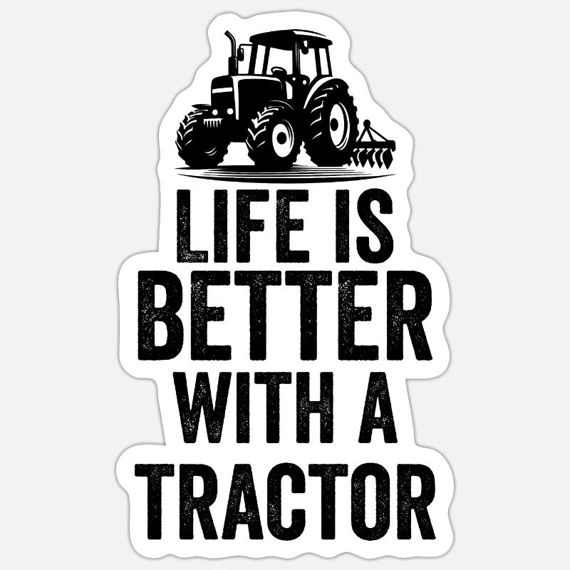 Tractor tractor - Sticker size S (10 x 10 cm) - white matte