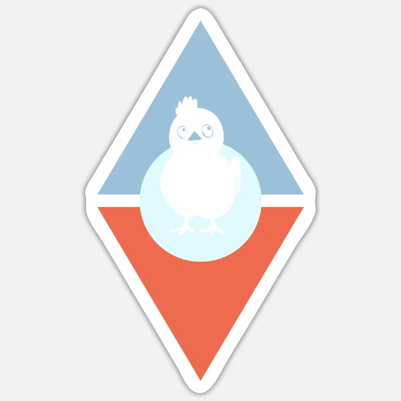 Poulet, Poussins, Volaille - Sticker taille S (10 x 10 cm) - blanc mat