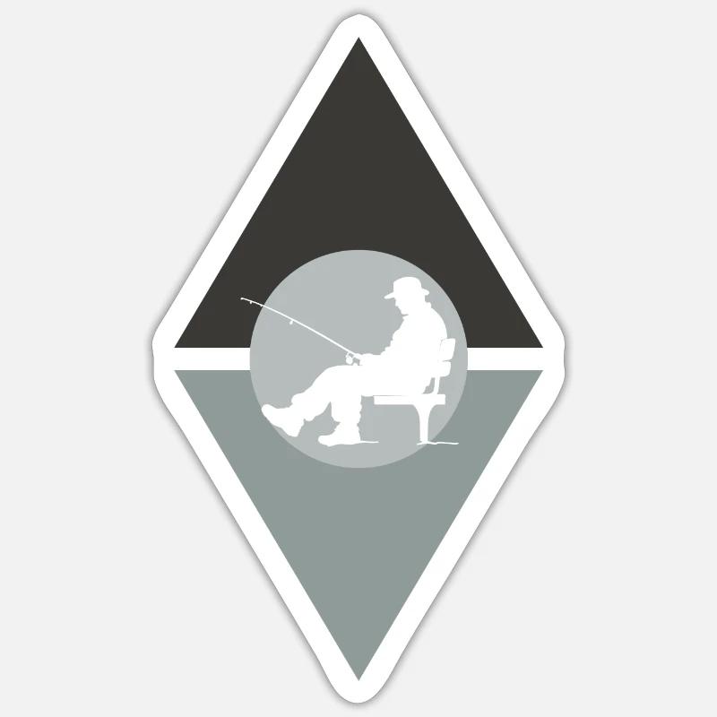 Pêche Pêche Pêche - Sticker taille S (10 x 10 cm) - blanc mat