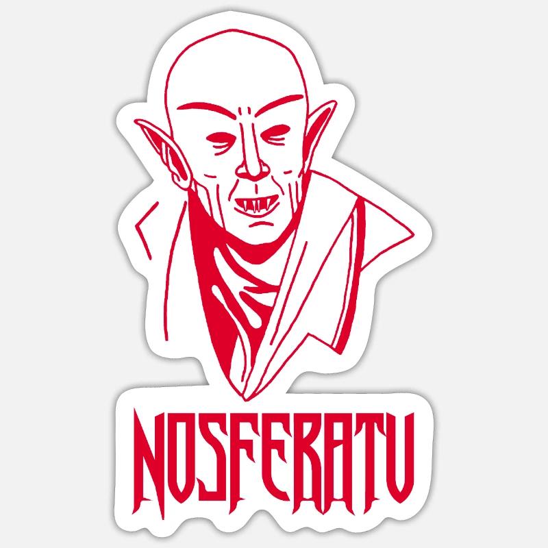 Nosferatu le vampire (rouge) - Sticker taille S (10 x 10 cm) - blanc mat