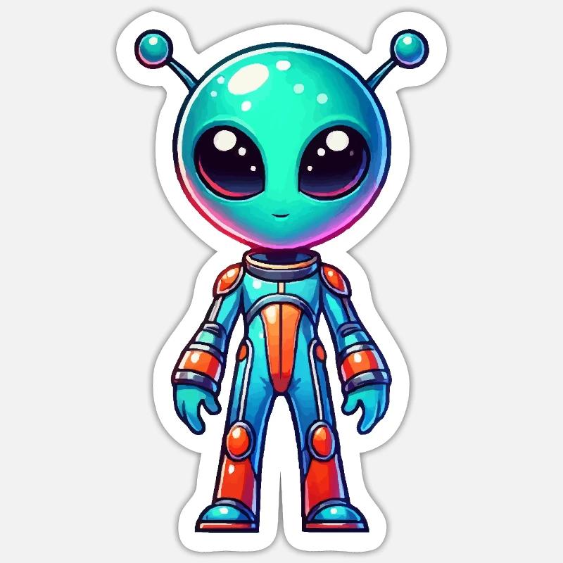 alien comic Sticker Größe S (10 x 10 cm)