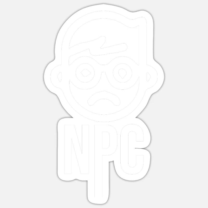 NPC Design Gamer funny Geschenk - Sticker Größe S (10 x 10 cm) - Mattweiß