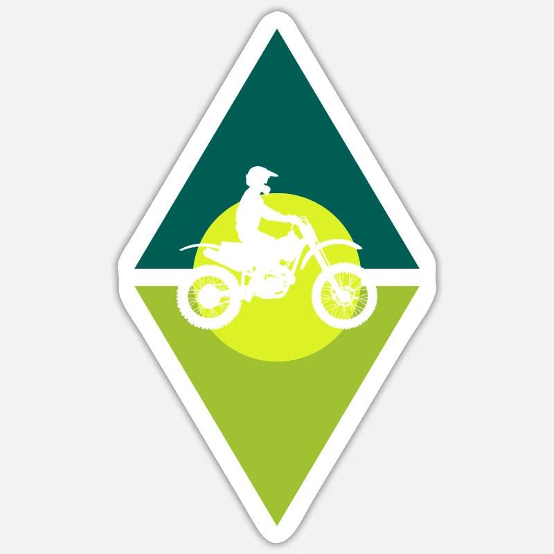 Hélicoptère de motocross - Sticker taille S (10 x 10 cm) - blanc mat