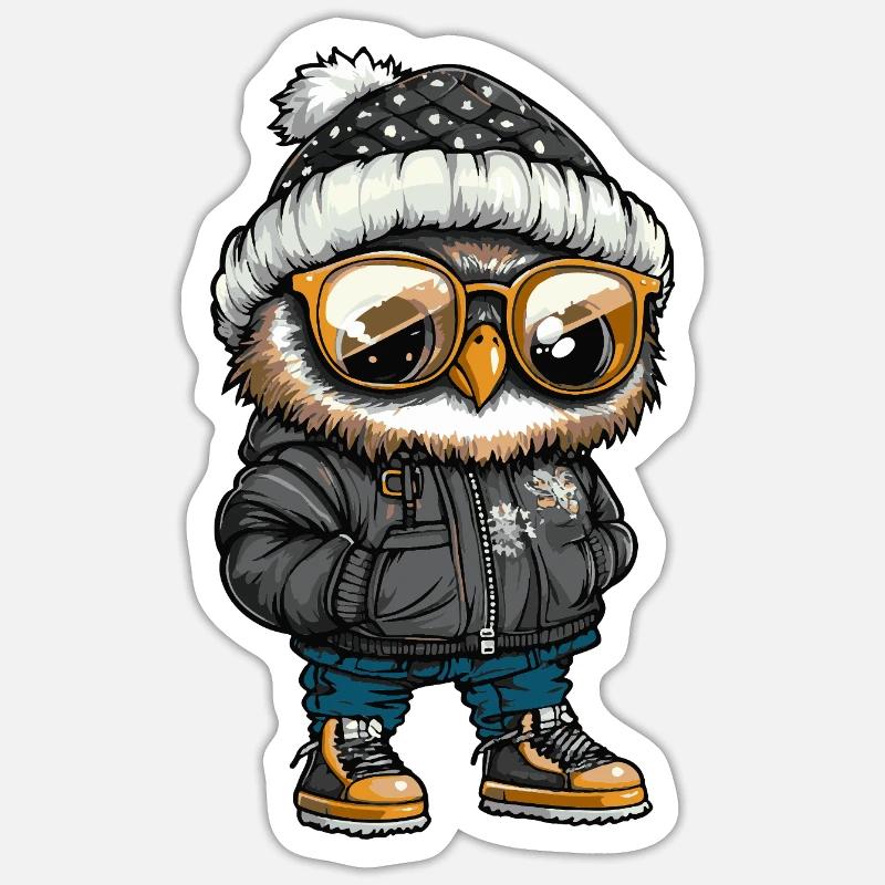 Owl Cool Comic Sticker size S (10 x 10 cm)