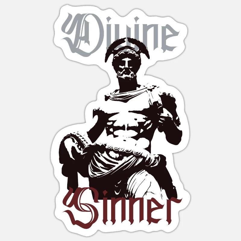Divine Sinner - Sticker size S (10 x 10 cm) - white matte
