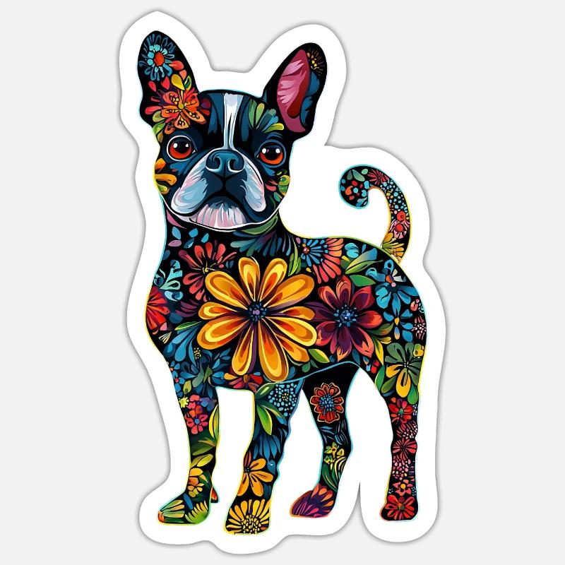 Boston Terrier Sticker Größe S (10 x 10 cm)