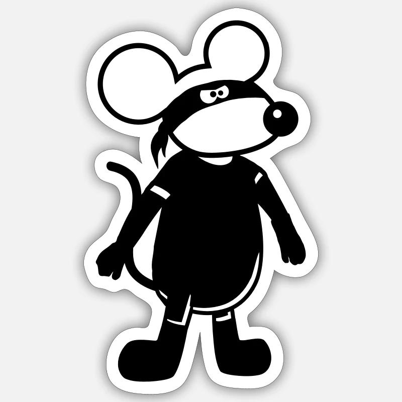 Mouse Evil Robber Ninja Raid Thief Burglar Sticker size S (10 x 10 cm)