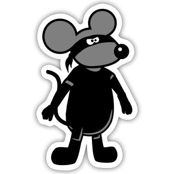 Maus Böse Räuber Ninja Überfall Dieb Einbrecher - Sticker Größe S (10 x 10 cm) - Mattweiß - Vorne