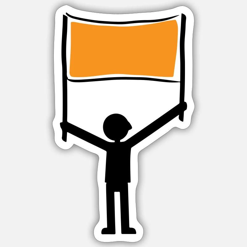 Demonstration Streik - Sticker Größe S (10 x 10 cm) - Mattweiß
