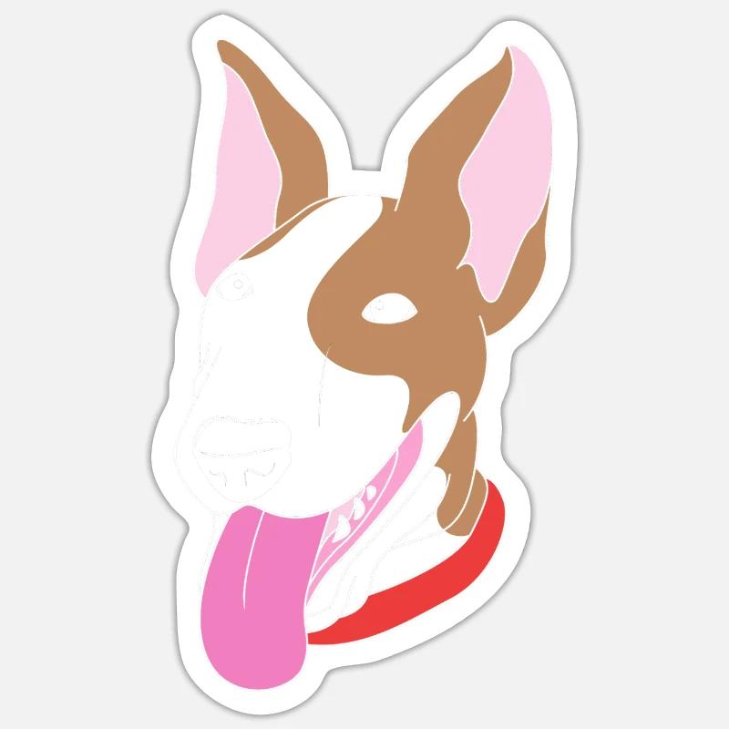 Bullterrier - Sticker Größe S (10 x 10 cm) - Mattweiß