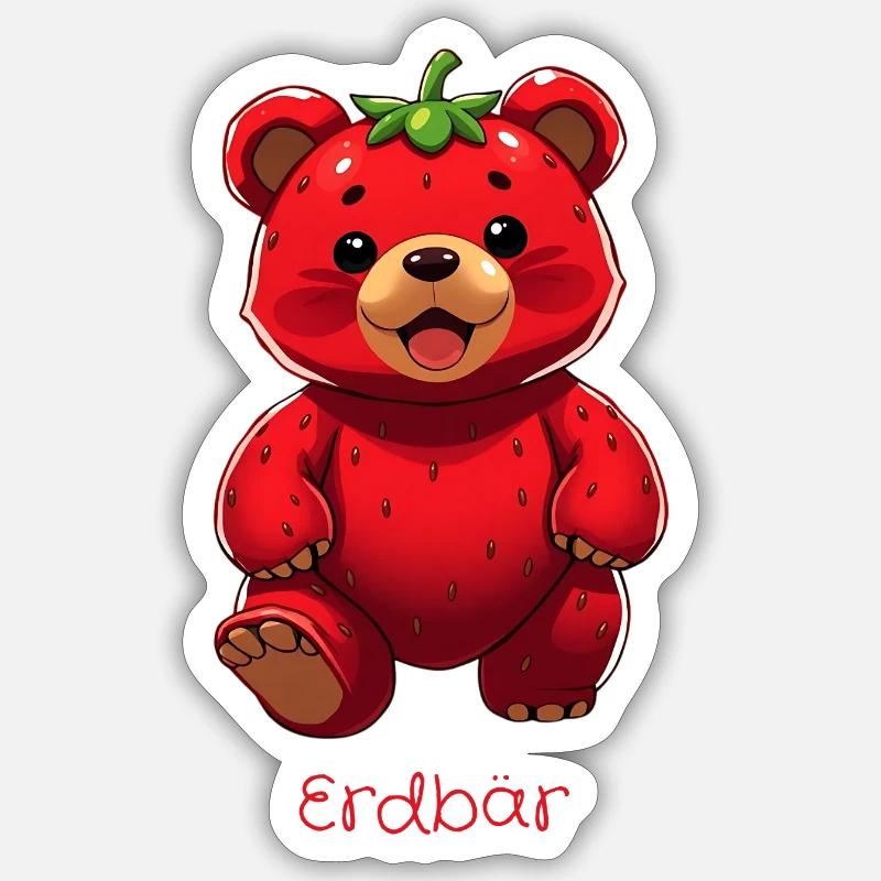 Erdbär - Sticker Größe S (10 x 10 cm) - Mattweiß