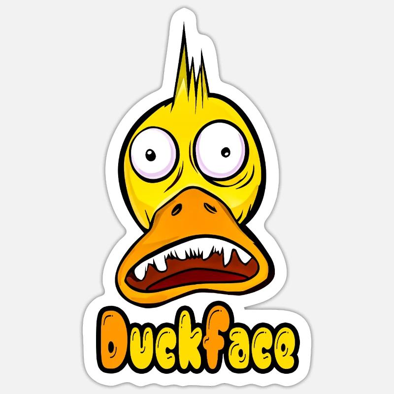 Duckface - Sticker size S (10 x 10 cm) - white matte