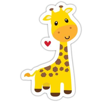 Giraffe - Sticker size S (10 x 10 cm) - white matte - Front